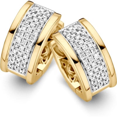 Excellent Jewelry OG415393 14k bicolor gouden oorringen met 0,45 ct diamant