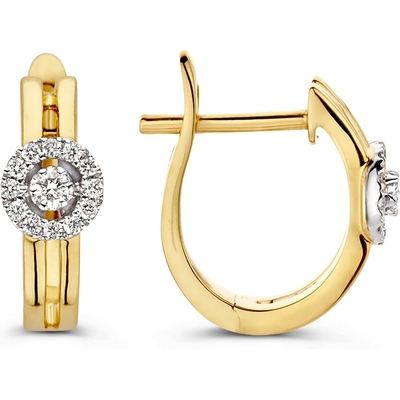 Excellent Jewelry OP417386 14k gouden oorringen met 0,14 ct diamant