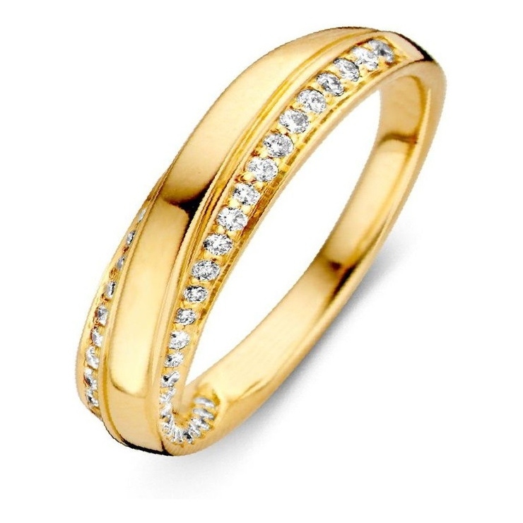 Excellent Jewelry RG116521 14 karaat gouden ring 4,3 mm met 0,32 ct diamant