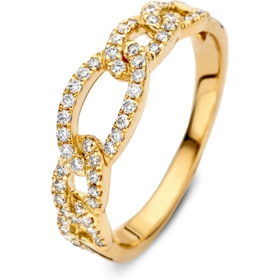 Excellent Jewelry RG117536 14k gouden ring met 0,28 ct diamant schakels