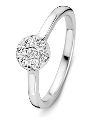 Excellent Jewelry RG216144 14 karaat witgouden ring met 0,24 ct diamant
