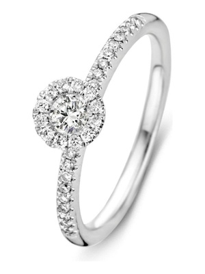 Excellent Jewelry RG216344 14 karaat witgouden ring met 0,35 ct diamant