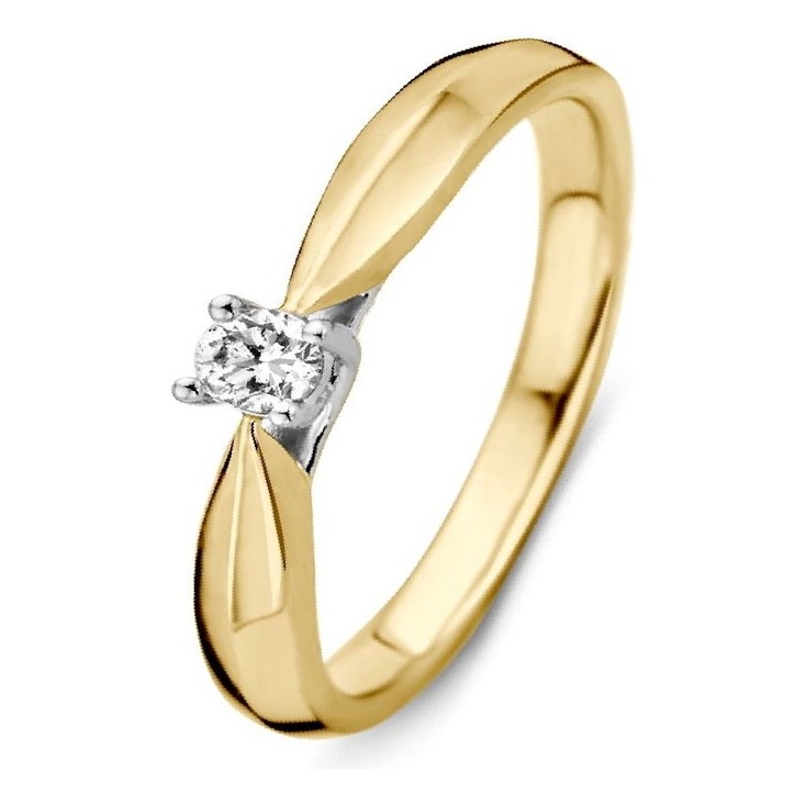 Excellent Jewelry RG413911 14 karaat gouden ring met 0,09 ct diamant