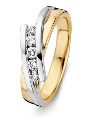 Excellent Jewelry RG415322 14 karaat bicolor gouden ring met 0,24 ct diamant
