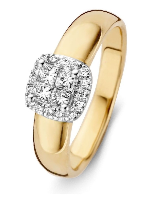 Excellent Jewelry RG415396 14 karaat gouden ring met 0,38 ct diamant
