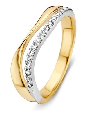 Excellent Jewelry RG415759 14 karaat geelgouden ring met 0,14 ct diamant
