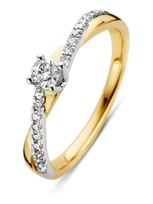 Excellent Jewelry RG416664 14 karaat geelgouden ring met 0,32 ct diamant