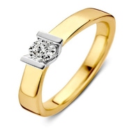 Excellent Jewelry RG416839 14 karaat geelgouden ring met 0,20 ct diamant
