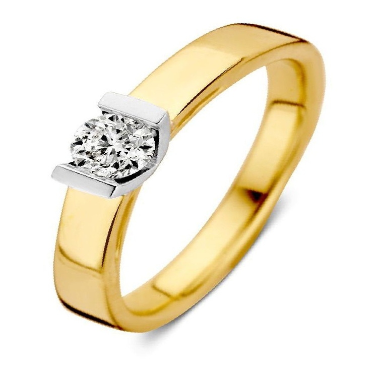 Excellent Jewelry RG416841 14 karaat gouden ring met 0,30 ct diamant