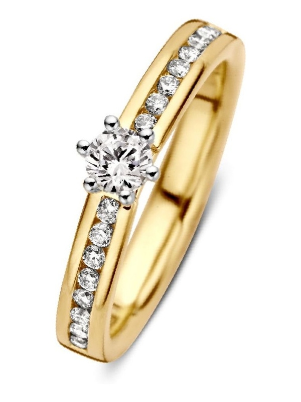 Excellent Jewelry RG416858 14 karaat gouden ring 3,2 mm met 0,50 ct diamant