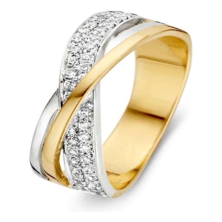 Excellent Jewelry RH425876 14 karaat bicolor gouden ring met zirkonia