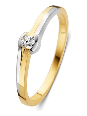 Excellent Jewelry RH426586 14 karaat bicolor gouden ring met zirkonia