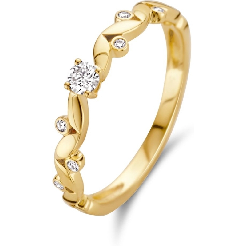 Excellent Jewelry RP117176 14k gouden ring met 0,16 ct diamant