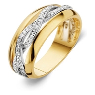 Excellent Jewelry RP416631 14 karaat geelgouden ring 7 mm met 0,22 ct diamant
