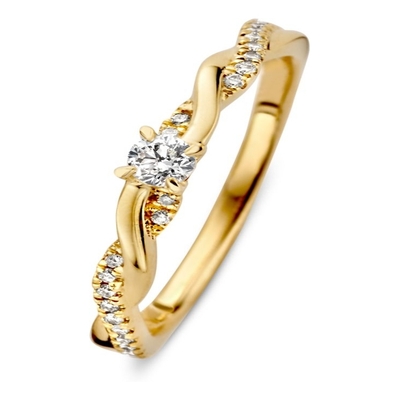 Excellent Jewelry RX117276 14k gouden ring gedraaid met diamant