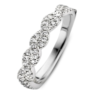 Excellent Jewelry RX217245 14k witgouden ring gedraaid met diamant