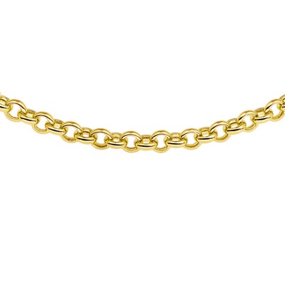 collier jasseron 65 mm 45 cm met groot springslot 14K geelgoud