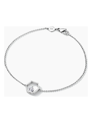 FJF FJF0050003SWH Icon Pentagon zilveren armband met swarovski 15-19 cm
