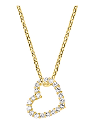 Treasure Collection TC-42927 Gouden hanger zirkonia hart