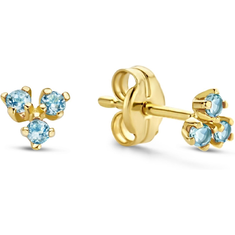 Jackie JKE20.017 14k gouden triangle topaas oorknopjes 3,7 mm