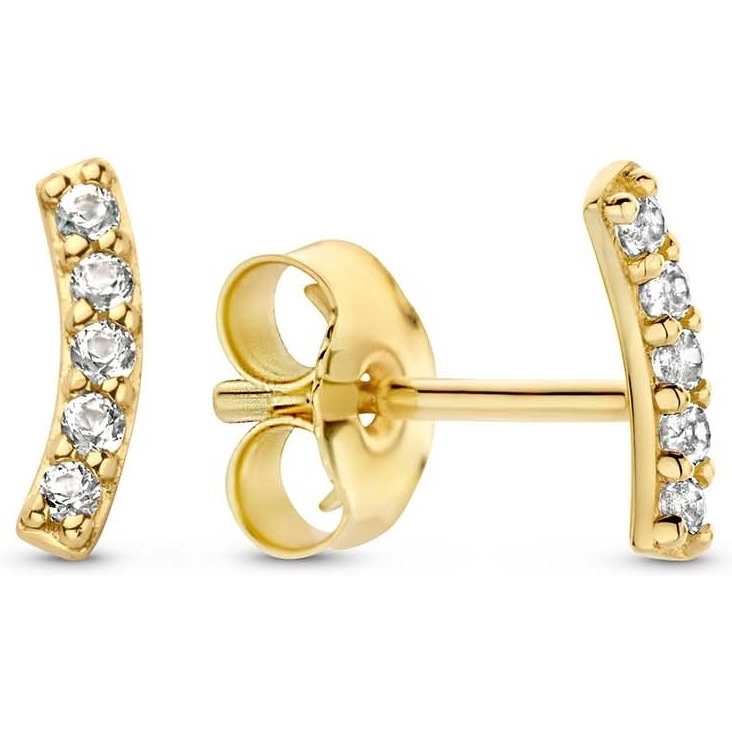 Jackie JKE22.269 Letizia Topaz Curve Studs 14k goud 7,5 mm