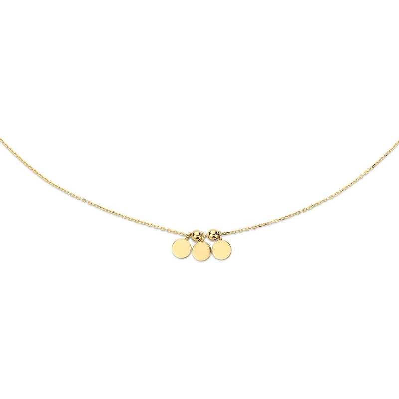 Jackie JKN20.046 14 karaat gouden swing discs ketting 40-45 cm