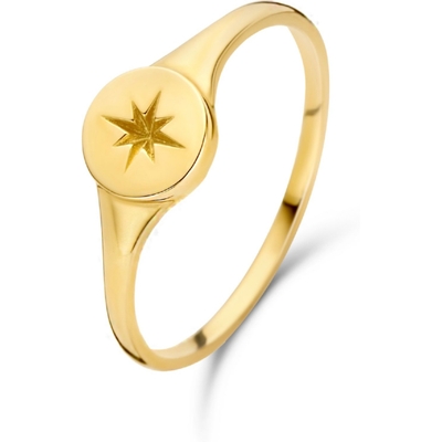 Jackie JKR20.072 14 karaat gouden star signet zegelring