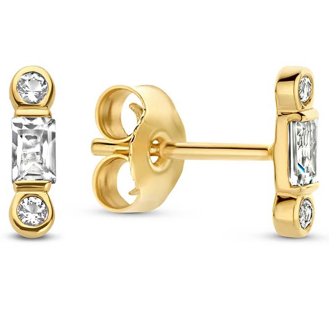 Jackie JKE22.267 Letizia Topaz Baguette Studs 14k goud 7,8 mm