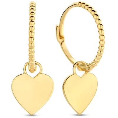 Jackie JKE23.314 14k gouden Corazón oorringen met hanger 11 mm