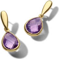 Treasure Collection TC-48873 14 karaat gouden oorhangers met amethyst