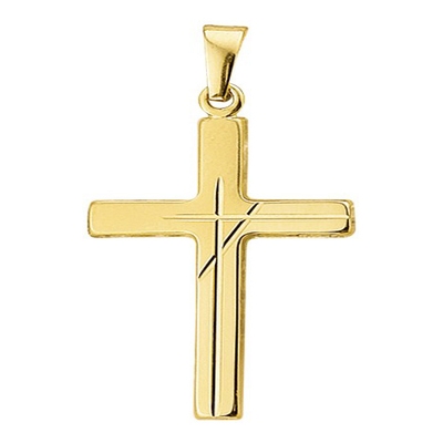 Treasure Collection TC-47219 14 karaat gouden hanger gediamanteerd kruis