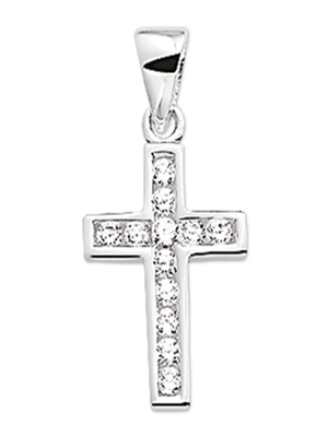Treasure Collection TC-42598 Zilveren hanger kruis met zirkonia