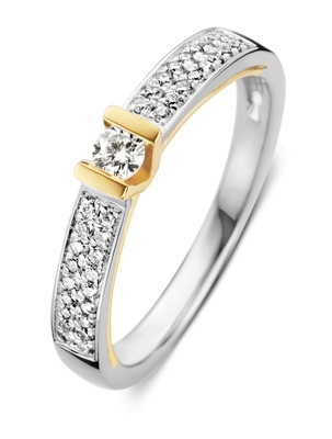 Excellent Jewelry RG416663 14 karaat bicolor gouden ring met 0,26 ct diamant