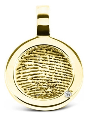 See You 403 S 14k gouden hanger met zirkonia en vingerafdruk