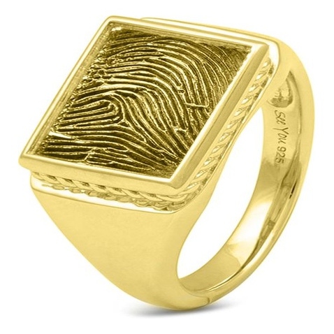 See You 451 S 14k gouden zegelring met vingerafdruk