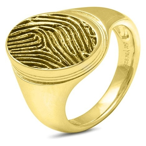 See You 452 S 14k gouden zegelring met vingerafdruk