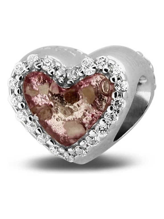 See You 803 S Zilveren asbedel hart zirkonia met hars