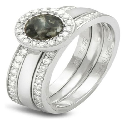 See You RG 010-027 Zilveren asring met zirkonia en hars