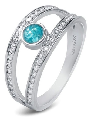 See You RG 014 Zilveren asring met zirkonia en hars
