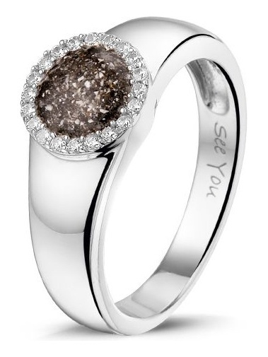 See You RG 021 Zilveren asring zirkonia 8 mm met hars