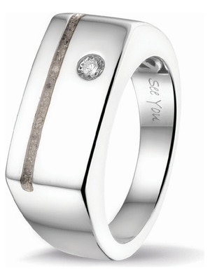 See You RG 040 Zilveren asring zirkonia 9 mm met hars