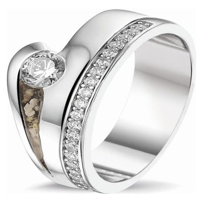 See You RG 044 Zilveren asring zirkonia 9 mm met hars