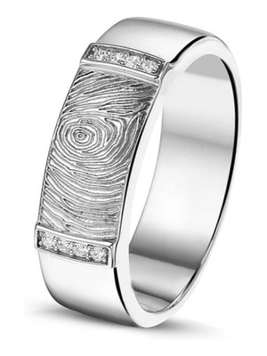 See You RWS 004 S Zilveren ring met zirkonia en vingerafdruk