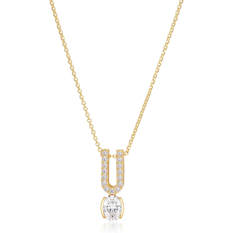 Sif Jakobs SJ-N2354-CZ-YG Ellisse Carezza Uno goudkleurige ketting