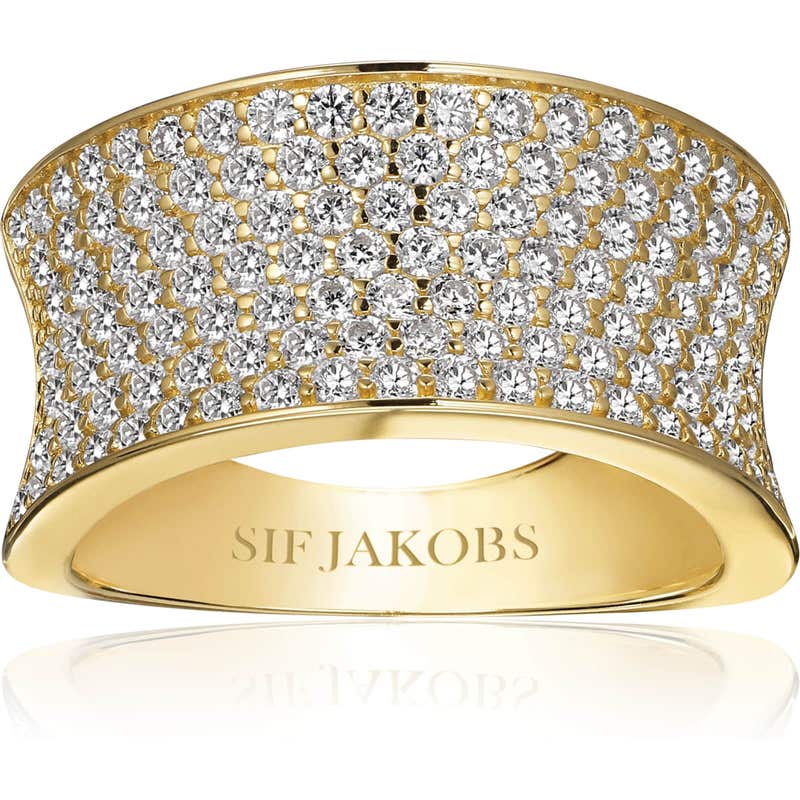 Sif Jakobs SJ-R2393-CZ-YG Felline Concavo goudkleurige ring zirkonia