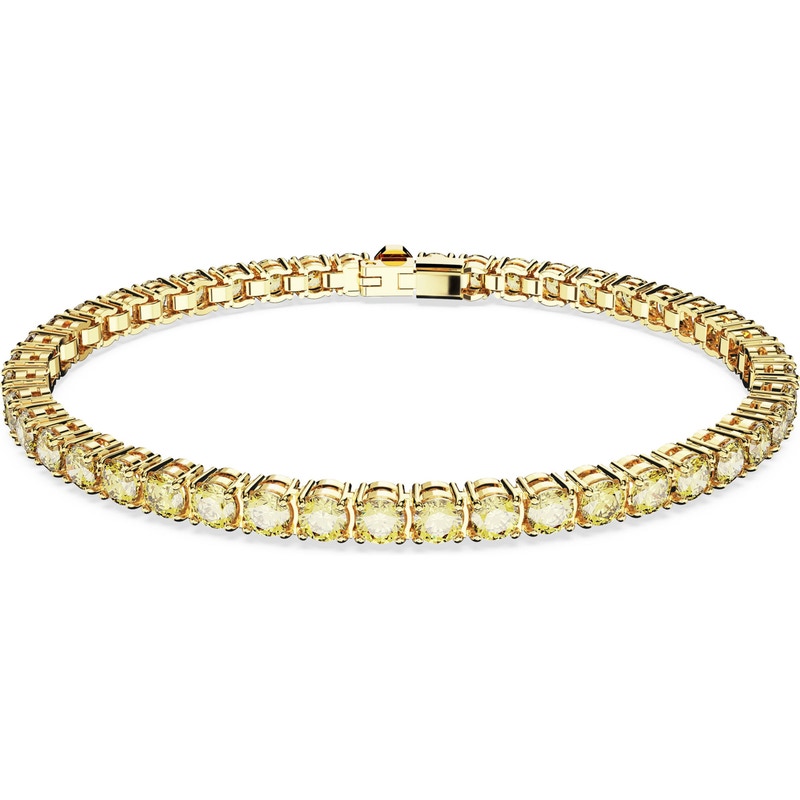 Swarovski Matrix tennisarmband goudkleurig gele stenen
