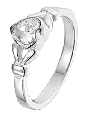 Treasure Collection TC-20078 Zilveren zirkonia hart kinderring