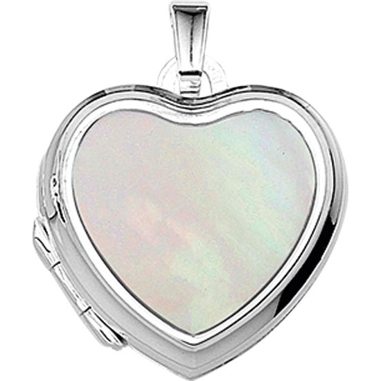 Treasure Collection 883259 Zilveren medaillon hart met parelmoer
