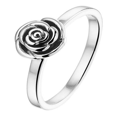 Treasure Collection TC-44866 Geoxideerde zilveren ring roos C293