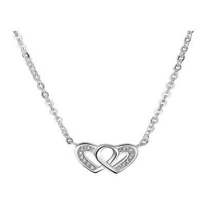 Treasure Collection TC-39402 Zilveren ketting met hart en zirkonia